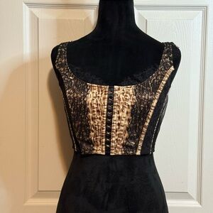 Sexy VS Black and Brown Lace Corset Top